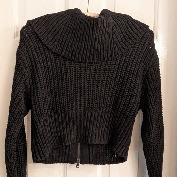 Aerie Full Zip Chunky Knit Cozy Cropped Sweater - Picture 6 of 6
